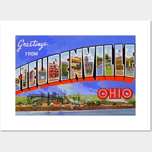 Greetings from Steubenville Ohio- Vintage Large Letter Postcard Posters and Art